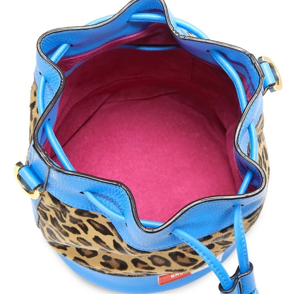 BruceGlen Leopard Bucket Bag Electric Sky Blue - Picture 16 of 16